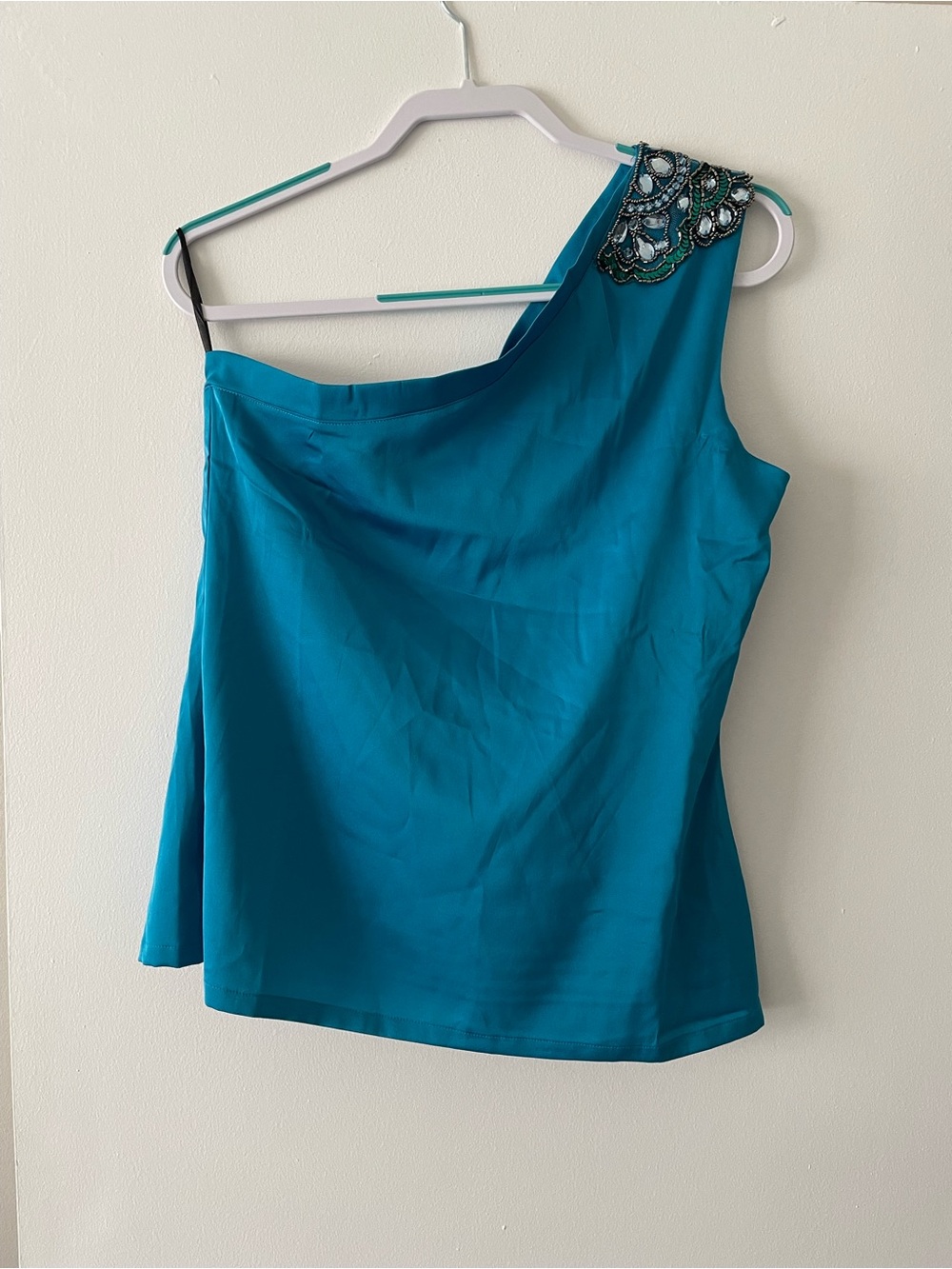 Shape FX Bright Teal Satin Dress or Top